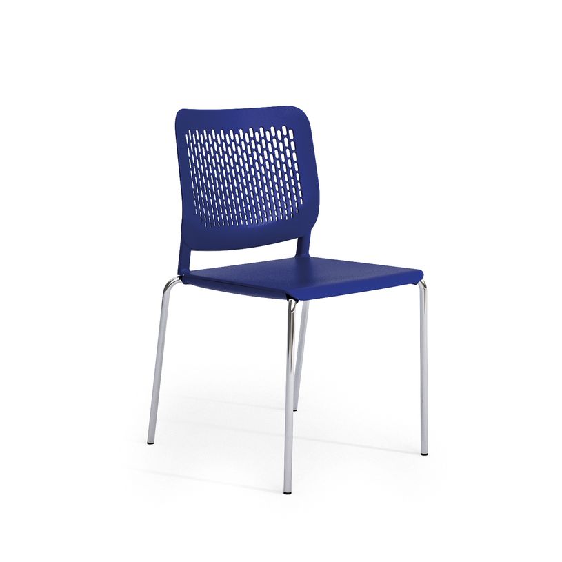 8033540636561-Chaise Luge MALIZIA - 4 pieds chromés - bleu-P_405121649_1-0