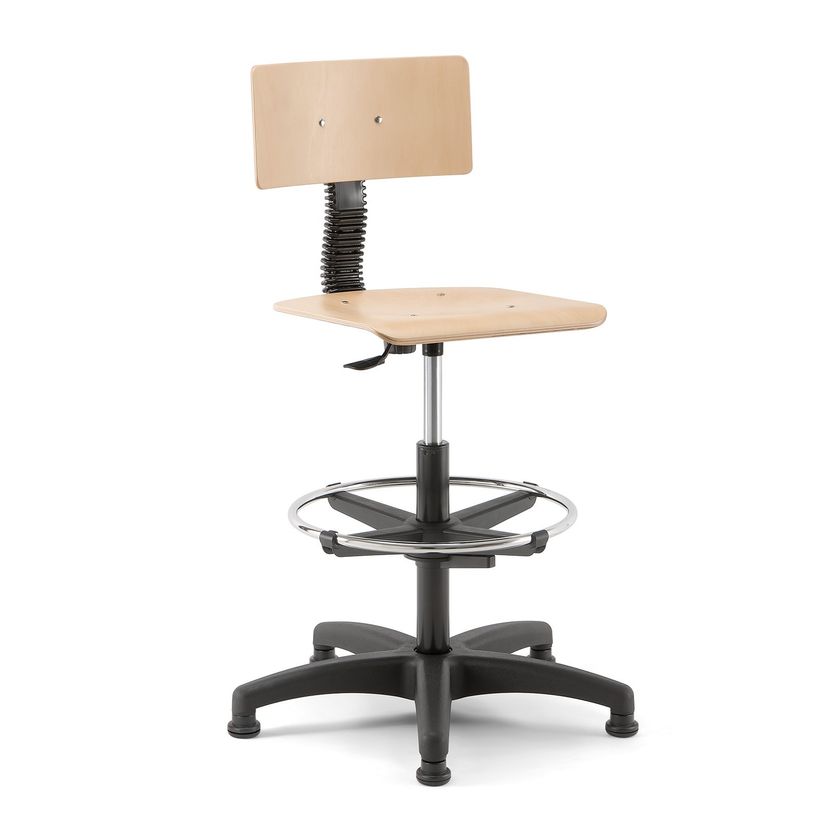 8033540636790-Siege technique RUMBA  - tabouret assis-debout - assise bois-P_405121650_1-0
