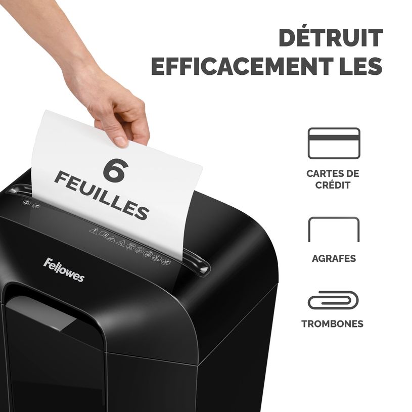 043859769025-Fellowes Powershred LX25M - Destructeur de documents coupe croisée mini-cut - 6 feuilles --P_405121701_3-2