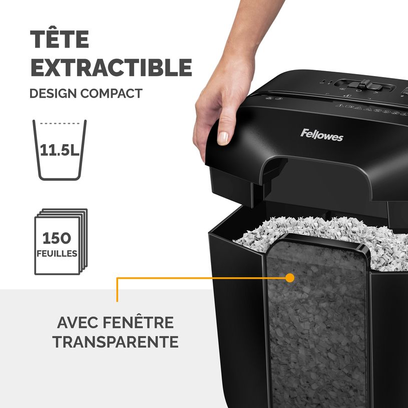 043859769025-Fellowes Powershred LX25M - Destructeur de documents coupe croisée mini-cut - 6 feuilles --P_405121701_5-4