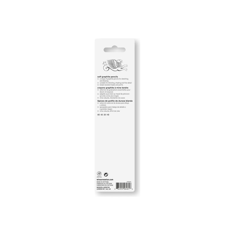 884955064818-Winsor & Newton Studio Collection - Pack de 4 crayons graphites + 1 gomme - 2B, 4B, 8B, HB-P_405121763_2-1