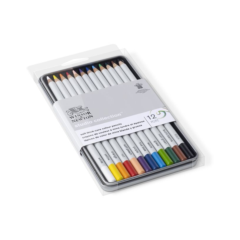 884955064894-Winsor & Newton Studio Collection - 12 Crayons de couleur - boîte en métal - couleurs ass-P_405121770_1-2