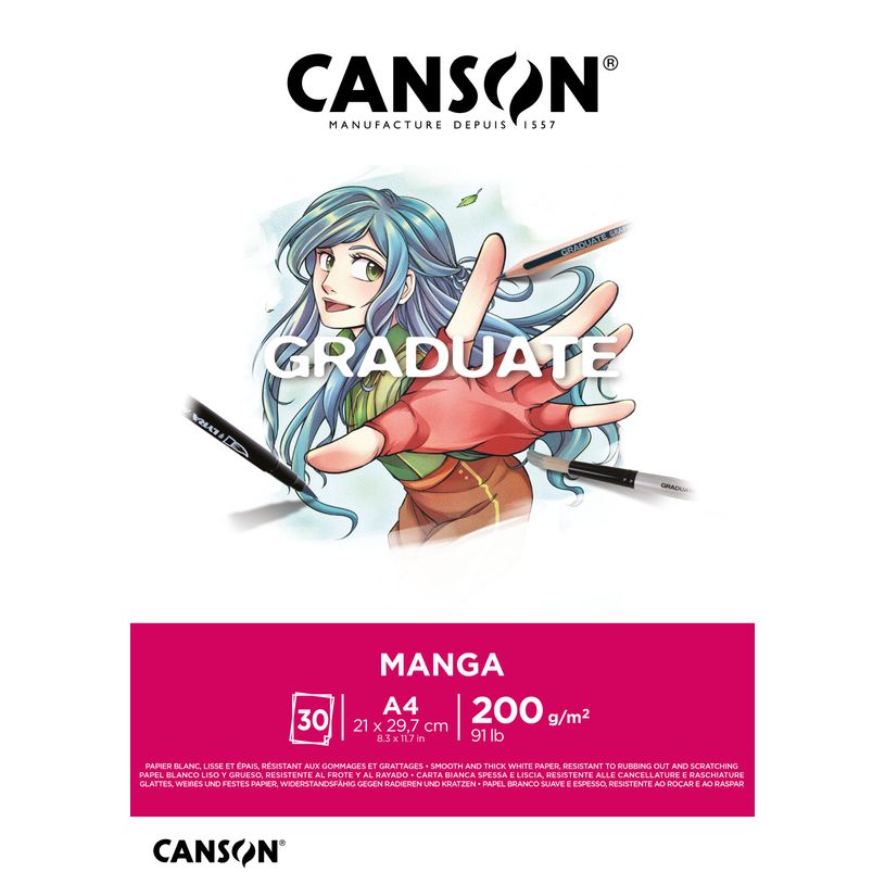 3148950060778-Canson Graduate Manga - Bloc dessin - A4 - 200 gr-P_405121856_1-0
