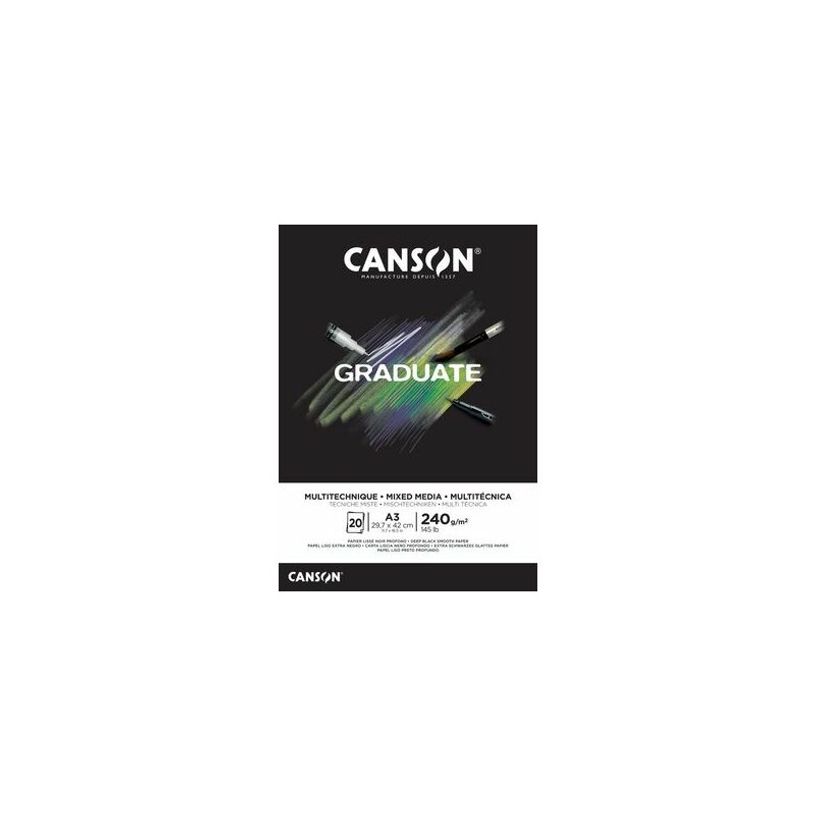 3148950060808-Canson Graduate Mix Media - Bloc dessin - A3 - 240 gr - noir-P_405121857_1-0