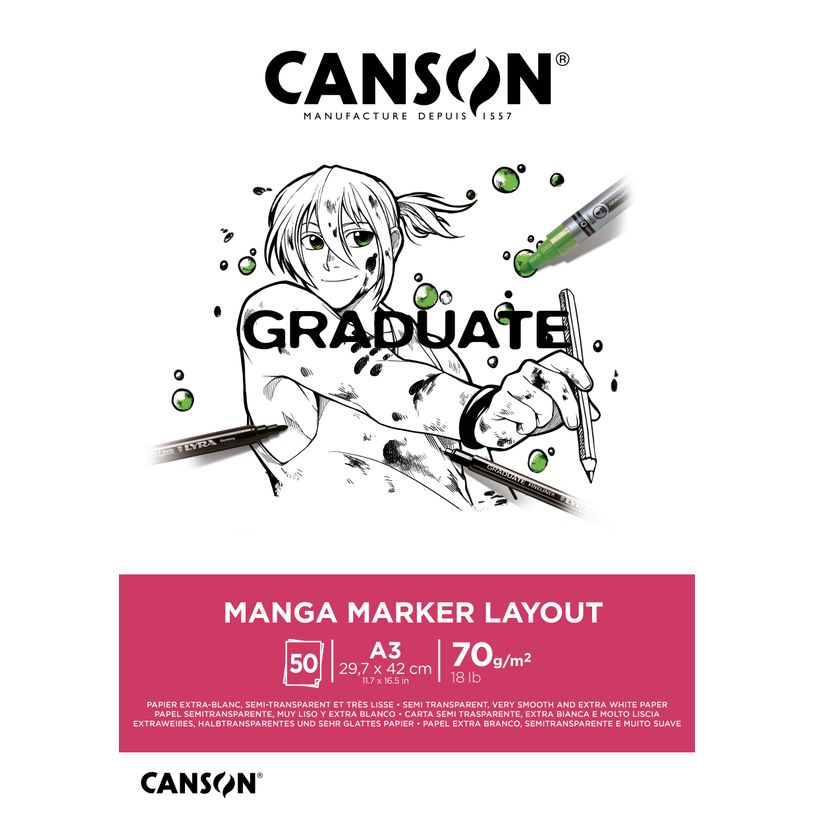 3148950060921-Canson Graduate Manga Marker Layout - Bloc dessin - 50 feuilles - A3 - 70 gr-P_405121859_1-0