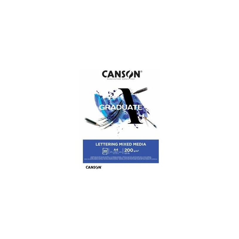 3148950060983-Canson Graduate Lettering Mixed Media - Bloc dessin - 20 feuilles - A3 - 200 gr-P_405121861_1-0