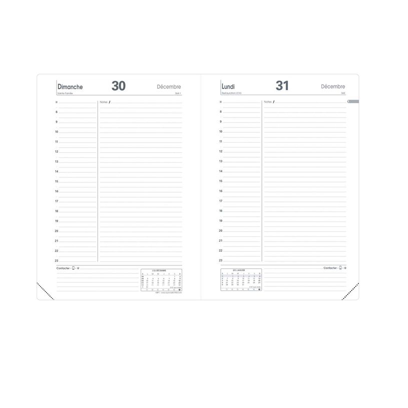 3371010128464-Agenda Impala ABP1 - 1 jour par page - 13 x 21 cm - noir - Quo Vadis--1