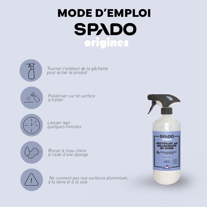 3172358351602-Gloss - Bicarbonate de Soude dégraissant/détartrant /nettoyant - vaporisateur 750 ml--3