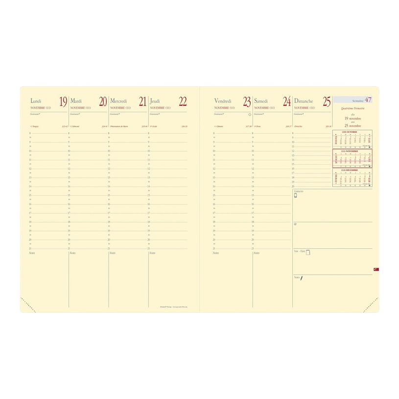 3371010448333-Quo Vadis - Agenda Soho President Prestige - 1 semaine sur 2 pages - 21 x 27 cm - rouge-P_405122074_1-2