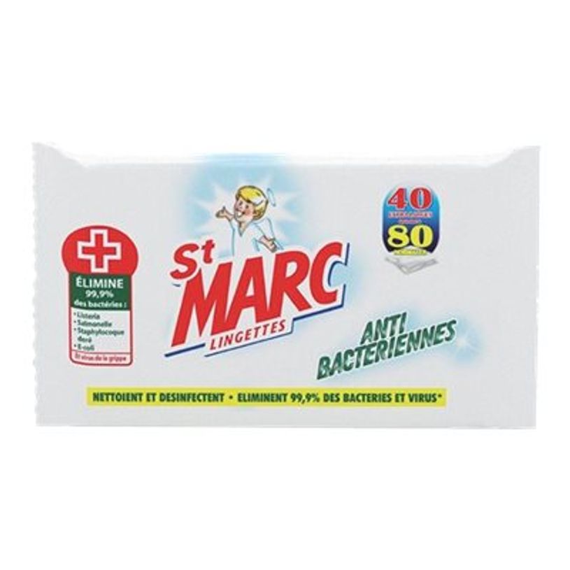 3059942282040-St. Marc - Lingettes nettoyantes anti-bactériennes - 80 feuilles-P_405122405_1-0