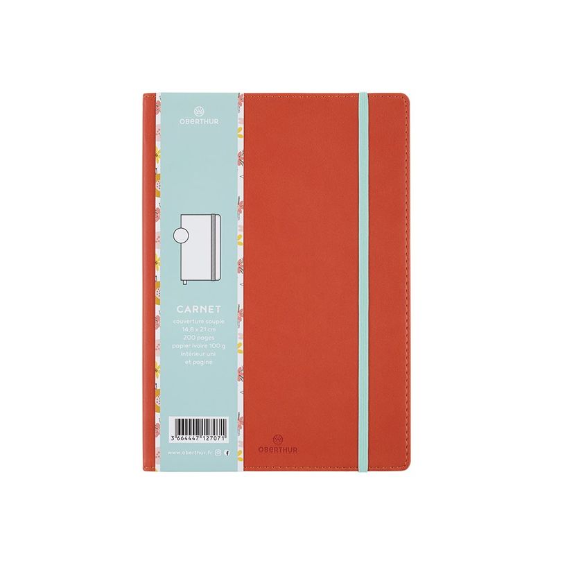 3664447127071-Oberthur Carmen - Carnet de notes souple - A5 - uni - 200 pages - corail-P_405122465_5-3