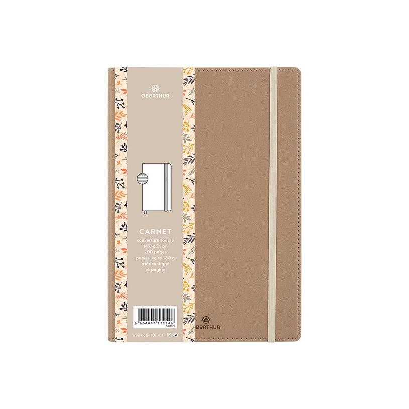 3664447131115-Oberthur Carmen - Carnet de notes souple - A5 - ligné - 200 pages - sable-P_405122468_6-4