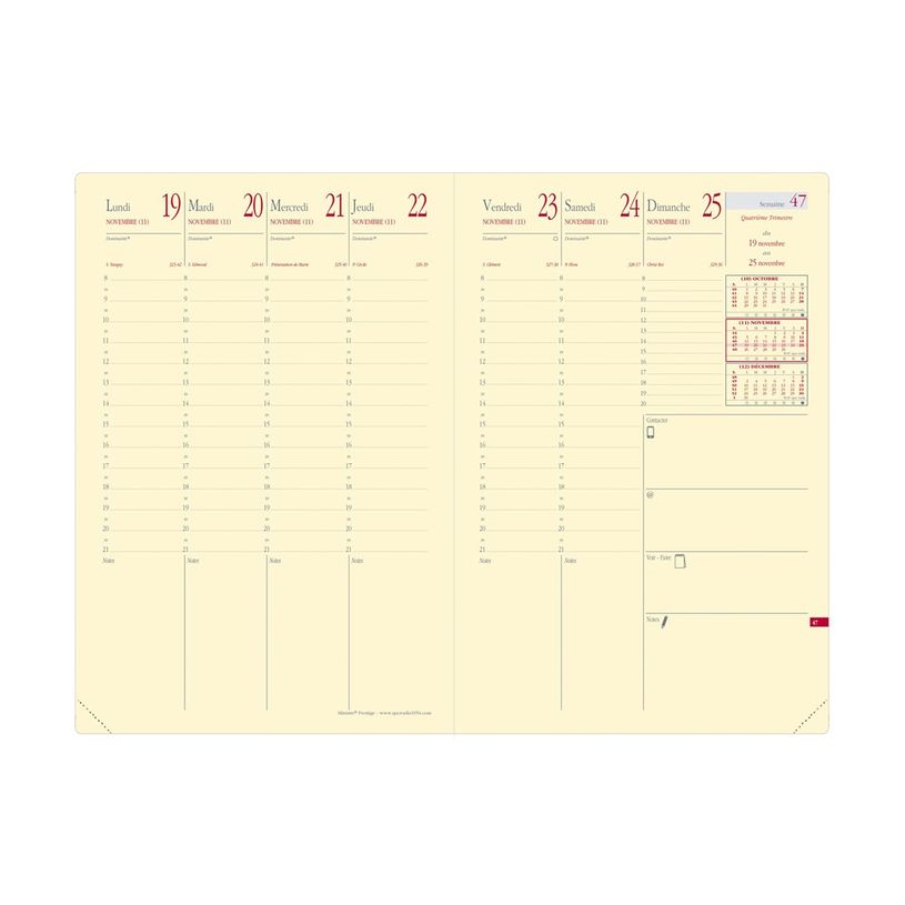 3371010481514-Quo Vadis - Agenda avec répertoire - Ministre Prestige - Semainier Planning - Français - Impala - Rouge - 14 mois de d-P_405122867_1-3