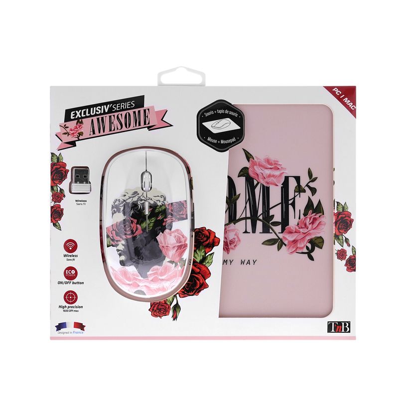 3303170104453-T'nB EXCLUSIV' - souris sans fil + tapis - AWESOME-P_405123003_1-1
