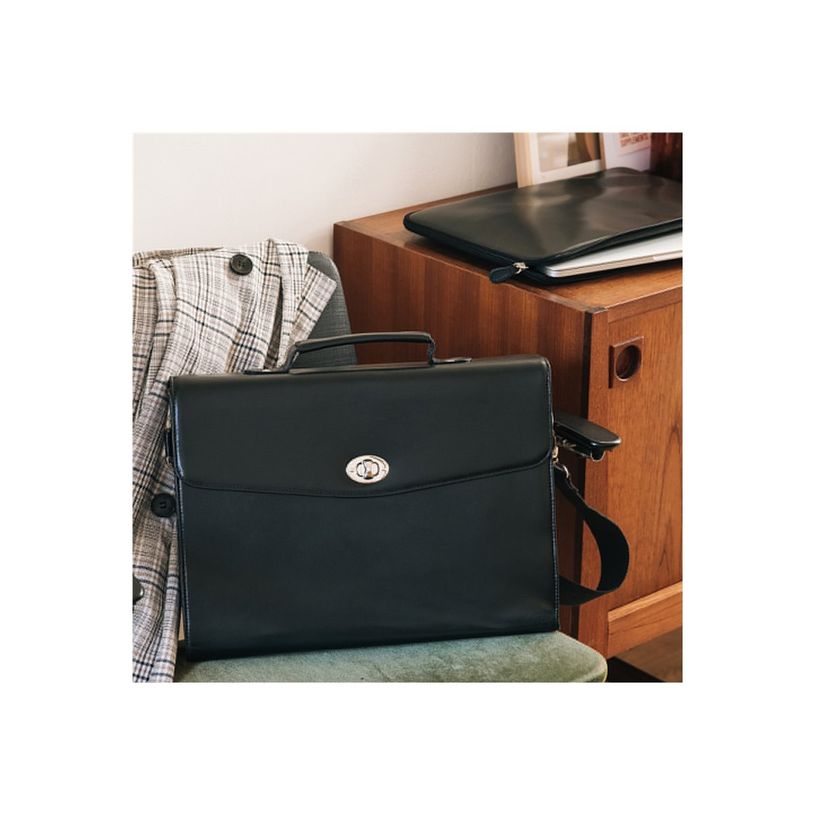 3338805000572-Quo Vadis - Sous-main à bandes latérales - Satiny - Noir - 56x38 cm - Cuir pleine fleur -P_405123018_1-2