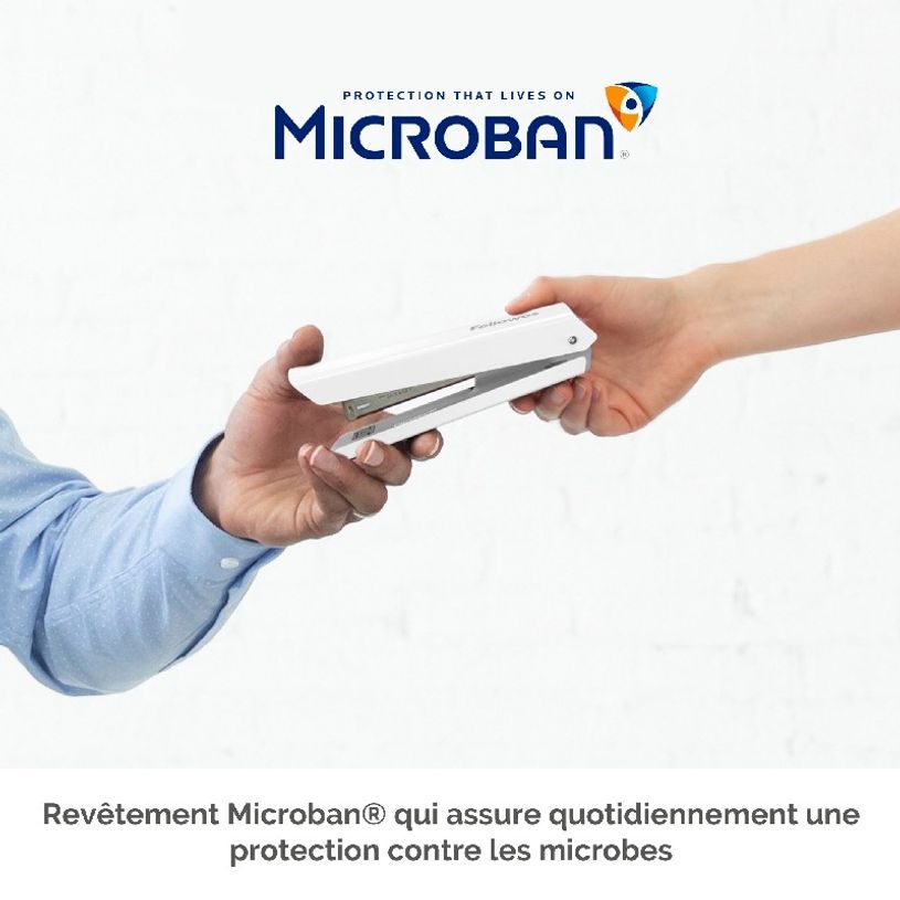 0043859776559-Fellowes - Agrafeuse LX820 blanche avec Microban® - capacité de 20 feuilles - pleine ban-P_405124140_4-3