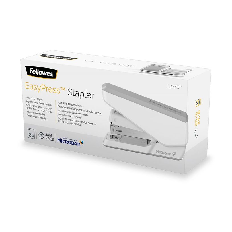 0043859776566-Fellowes LX840 EasyPress - Grapadora - 25 páginas - 24/6, 26/6 - blanco-P_405124141_8-9