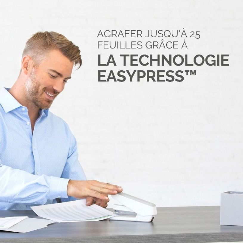 0043859776573-Fellowes - Agrafeuse LX850 EasyPress blanche avec Microban® - capacité de 25 feuilles - -P_405124142_4-3