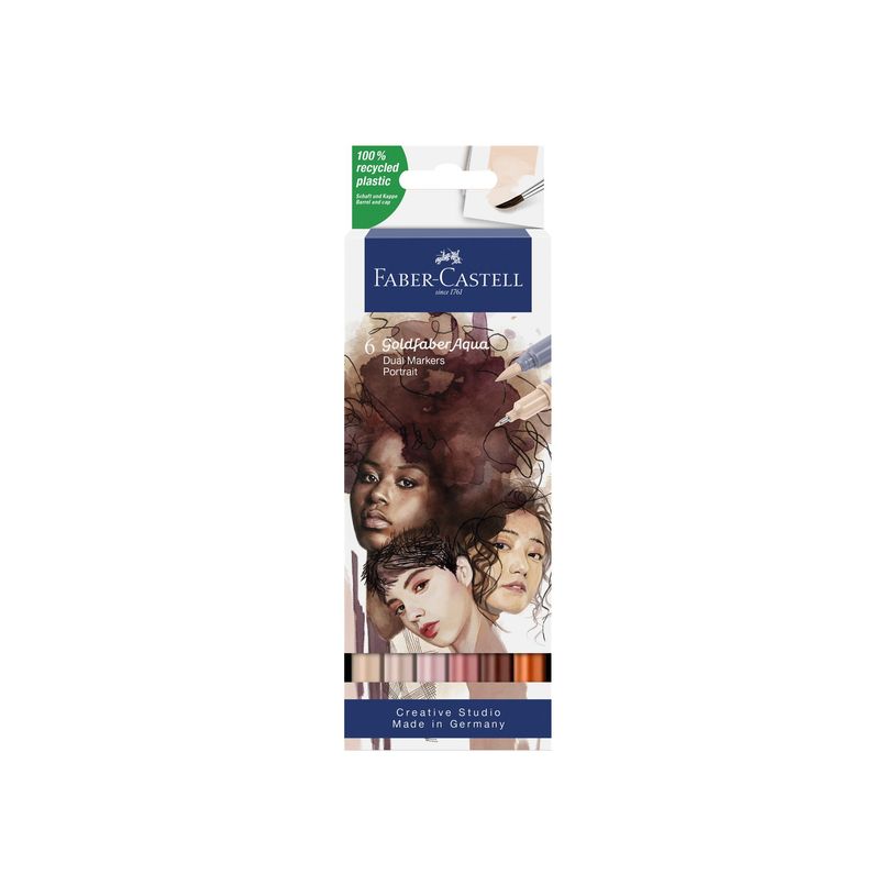 4005401645238-Faber-Castell Goldfaber Aqua Portrait - 6 Feutres double pointe - couleurs assorties-P_405124206_1-4