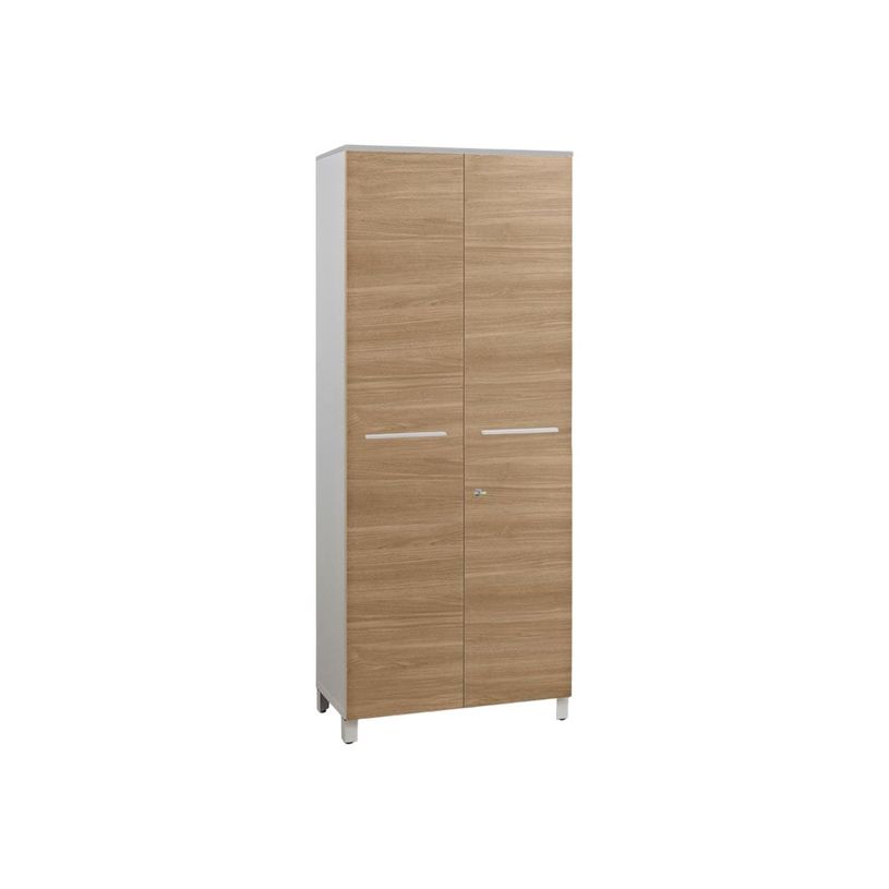 3483600215895-Armoire haute Sunday - L80 x H192 x P42 - 2 portes - dessus et façade chêne - SANS TOP-P_405124467_1-0