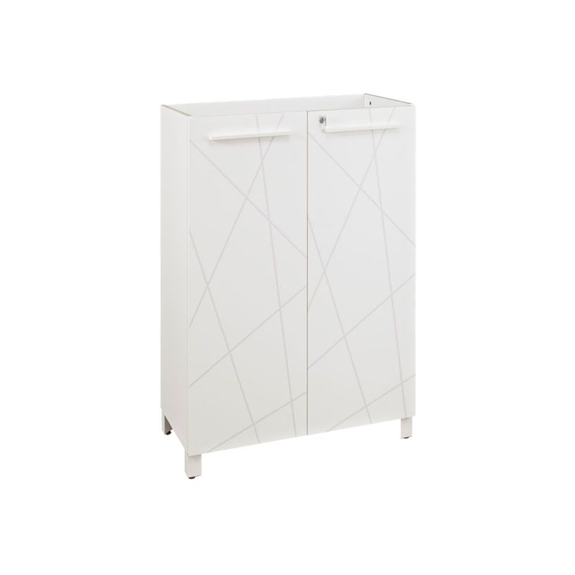 3483600215994-Armoire mi-haute SUNDAY - L80 x H114 x P42 - portes en blanc graphic-P_405124474_1-0