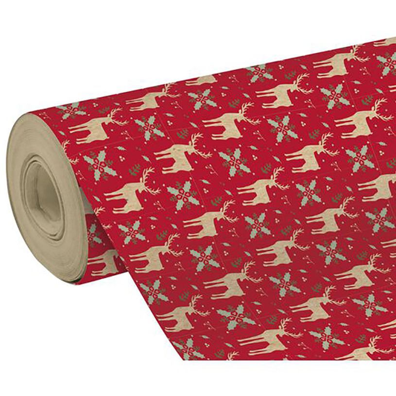 3329682239018-Clairefontaine - Papier cadeau kraft - 70 cm x 50 m - 70 g/m² - rennes rouges-P_405124528_1-0