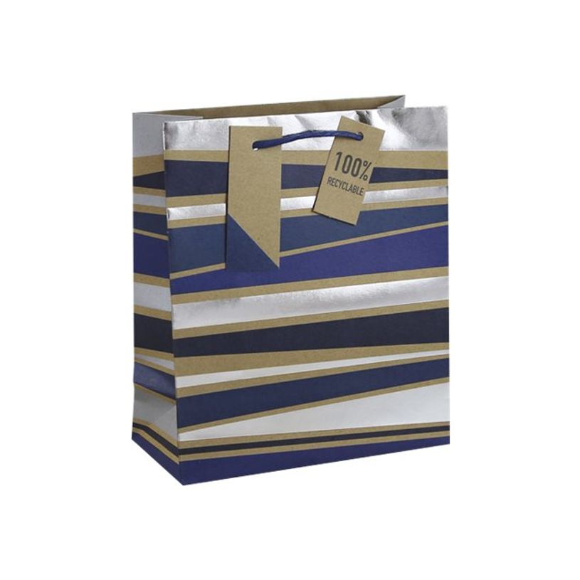 5033601003175-Clairefontaine - Sac cadeau kraft - rayures bleu - 21,5 cm x 10,2 cm x 25,3 cm-P_405124533_1-0