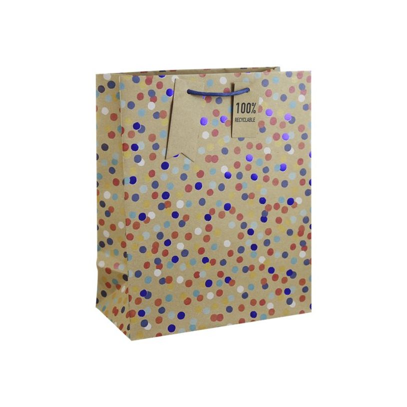 5033601003106-Clairefontaine - Sac cadeau kraft - pois multicolore - 26,5 cm x 14 cm x 33 cm-P_405124534_1-0