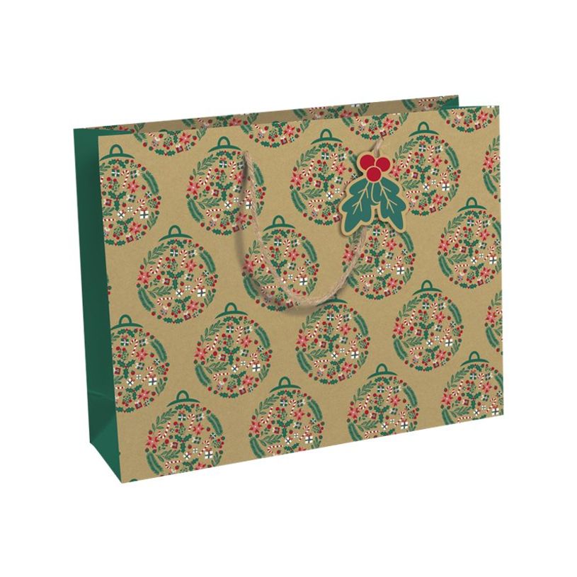 5033601004882-Clairefontaine - Sac cadeau kraft - holly rouge et vert - 37,3 cm x 11,8 cm x 27,5 cm-P_405124575_1-0