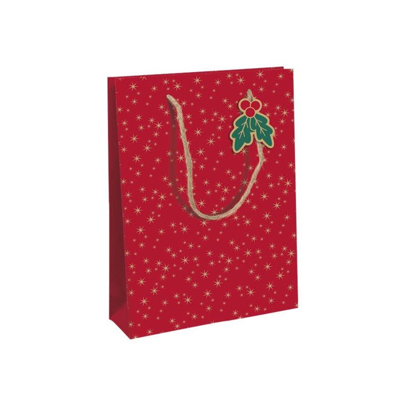 5033601004899-Clairefontaine - Sac cadeau kraft - holly rouge et vert - 26,5 cm x 14 cm x 33 cm-P_405124576_1-0