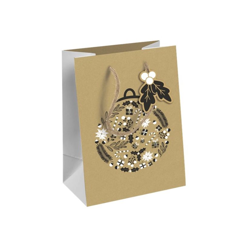 5033601004967-Clairefontaine - Sac cadeau kraft - holly noir et or - 21,5 cm x 10,2 cm x 25,3 cm-P_405124583_1-0