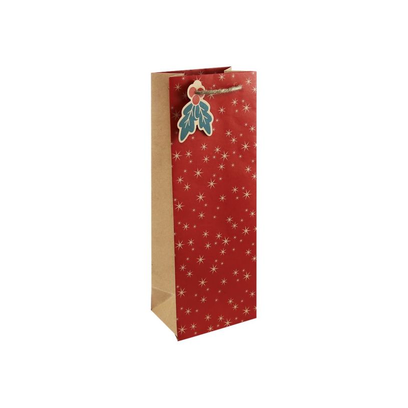 5033601007180-Clairefontaine - Sac cadeau kraft spécial bouteille - holly rouge - 12,7 cm x 9 cm x 35,5-P_405124590_1-0