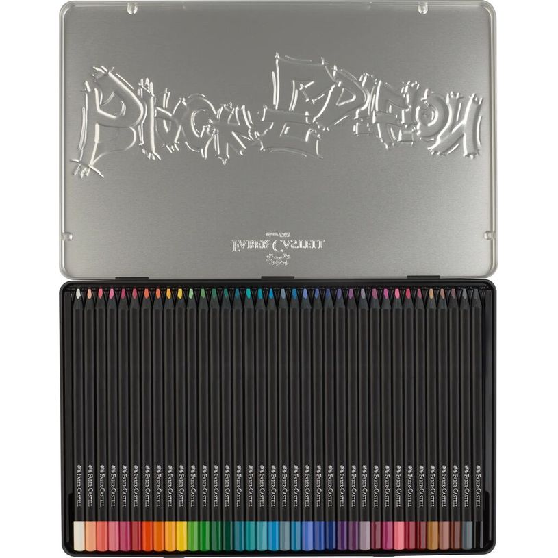 4005401164371-Faber-Castell Black Edition - 36 Crayons de couleur - couleurs brillantes assorties - boîte métal--1