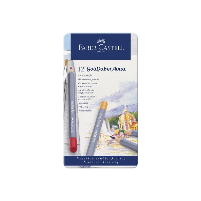 4005401146124-Faber-Castell Goldfaber Aqua - 12 Crayons de couleur aquarellables - couleurs assorties-P_405125087_3-3