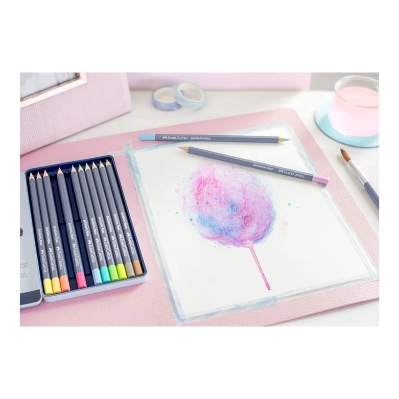 4005401146223-Faber-Castell Goldfaber Aqua - 12 Crayons de couleur aquarellables - couleurs pastels asso-P_405125089_6-5