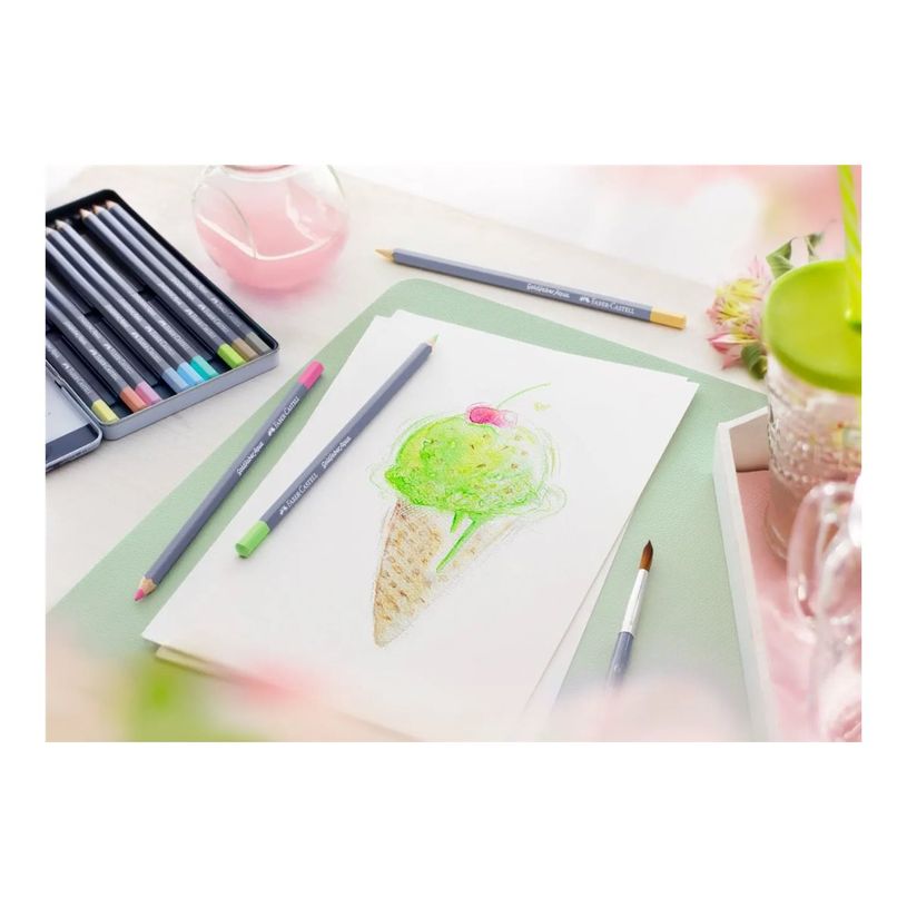 4005401146223-Faber-Castell Goldfaber Aqua - 12 Crayons de couleur aquarellables - couleurs pastels asso-P_405125089_8-8