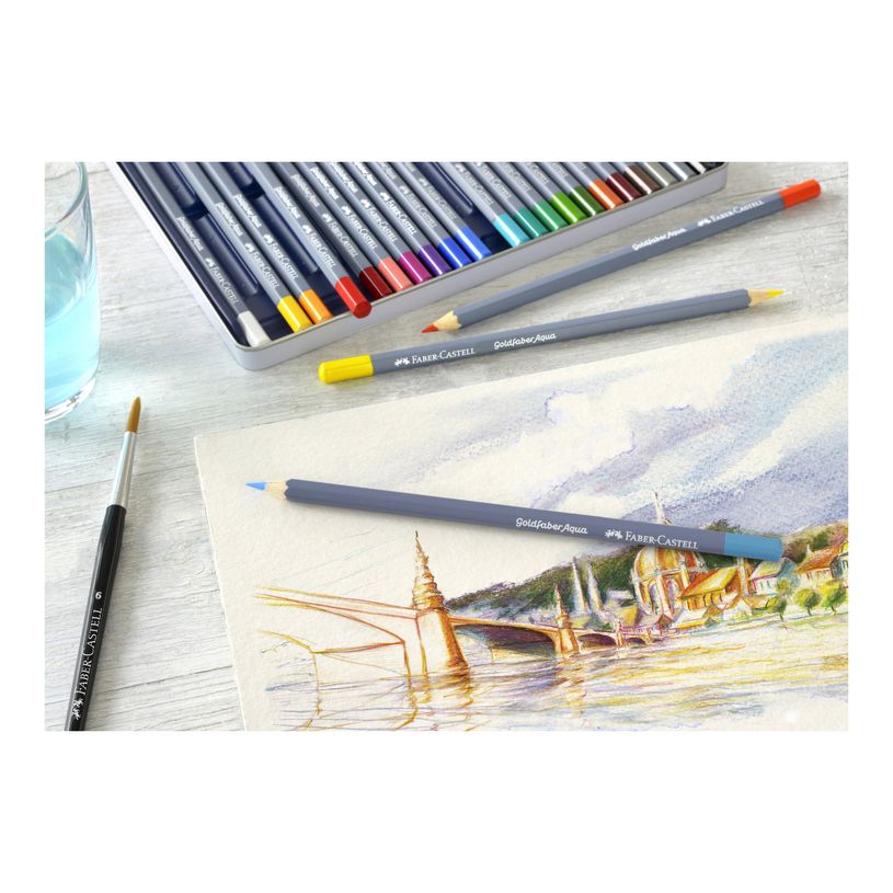 4005401146247-Faber-Castell Goldfaber Aqua - 24 Crayons de couleur aquarellables - couleurs assorties-P_405125090_3-2