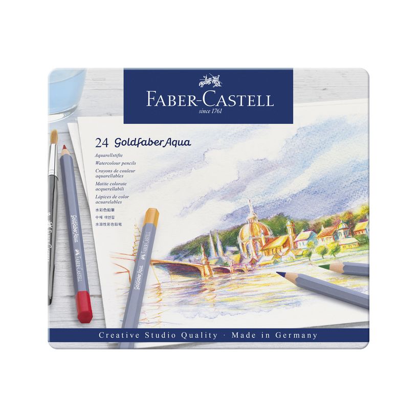 4005401146247-Faber-Castell Goldfaber Aqua - 24 Crayons de couleur aquarellables - couleurs assorties-P_405125090_4-5