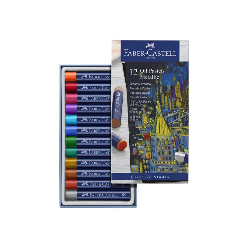 4005401270140-Faber-Castell Creative Studio - 12 Pastels à l'huile - couleurs métalliques assorties-P_405125093_3-1