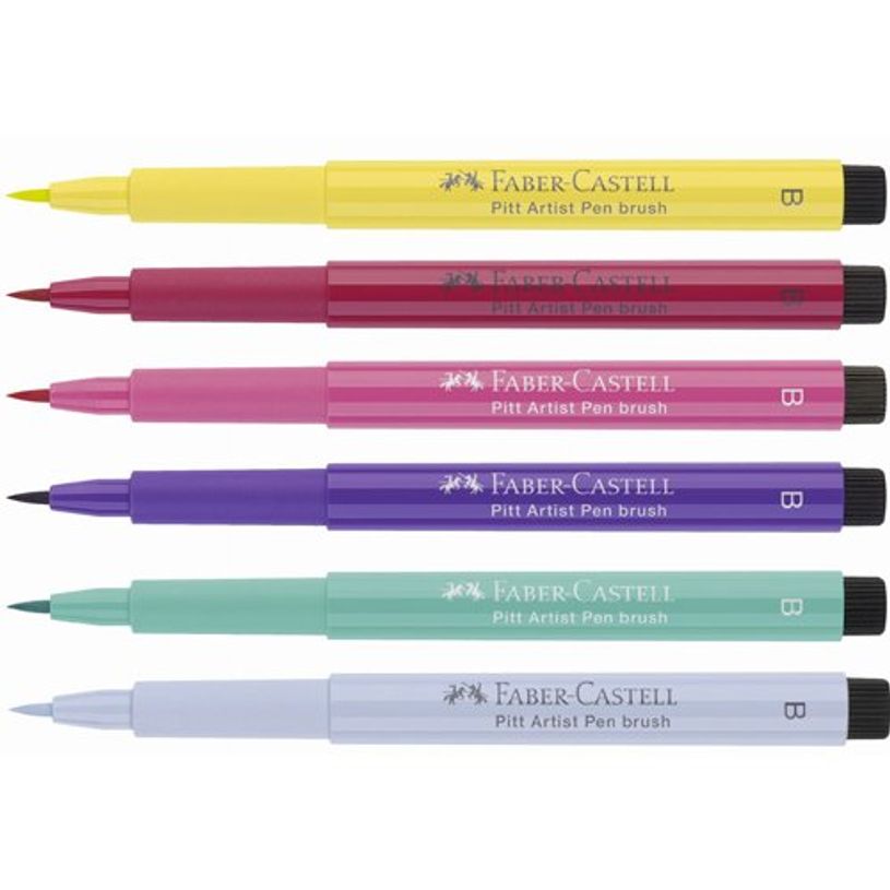 4005401671558-Faber-Castell Pitt Artist Pen Manga Shôjo - 6 Feutres pinceaux à pointe souple à l'encre-P_405125105_2-1