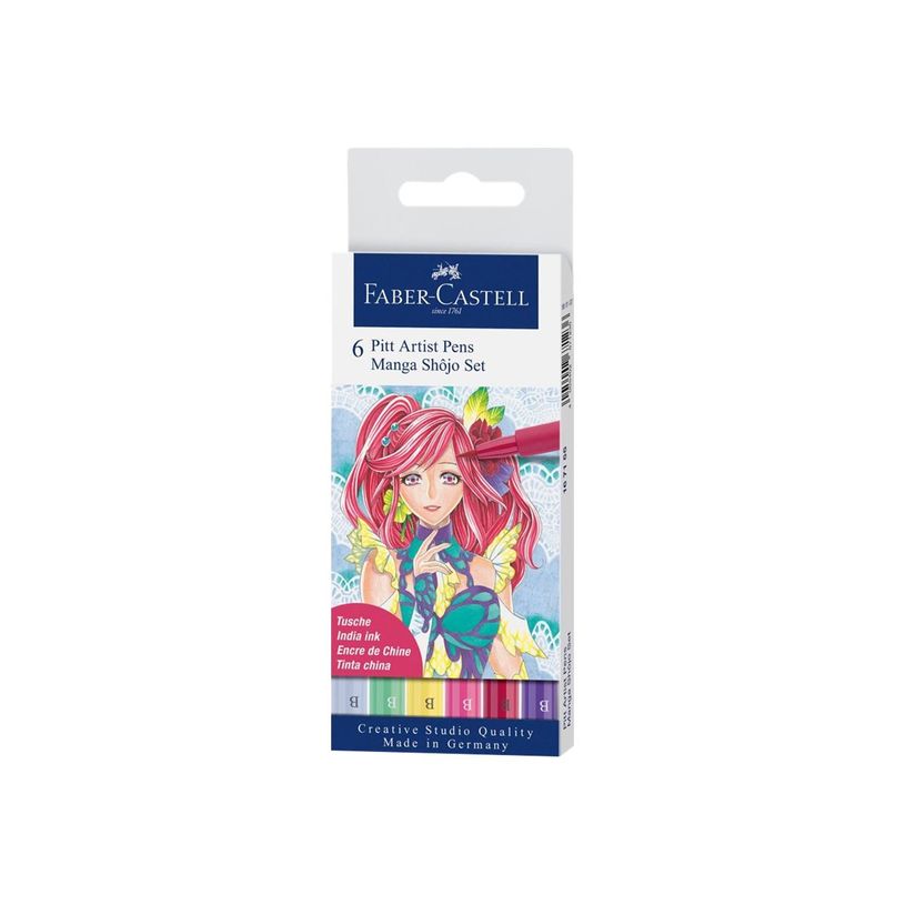 4005401671558-Faber-Castell Pitt Artist Pen Manga Shôjo - 6 Feutres pinceaux à pointe souple à l'encre-P_405125105_4-2