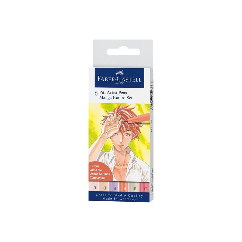 4005401671688-Faber-Castell Pitt Artist Pen Manga Kaoiro - 6 Feutres pinceaux à pointe souple à l'encre-P_405125108_4-2