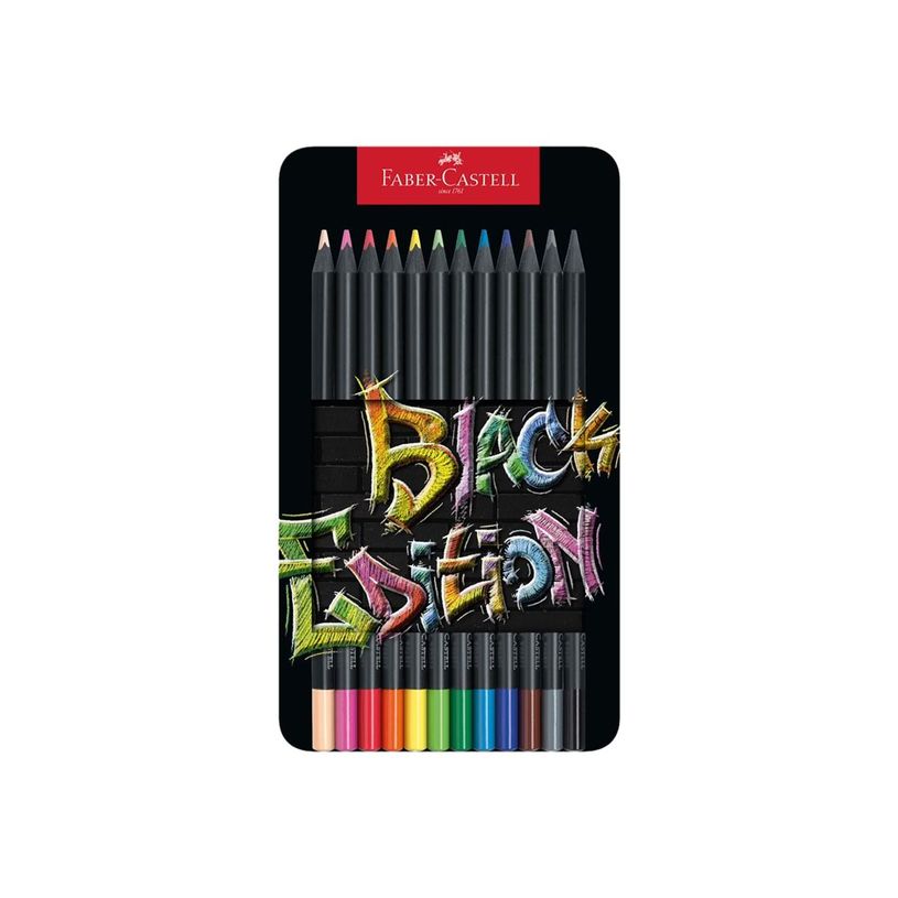 4005401164135-Faber-Castell Black Edition - 12 Crayons de couleur - couleurs brillantes assorties - boî-P_405125117_3-0