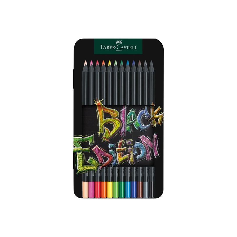 4005401164135-Faber-Castell Black Edition - 12 Crayons de couleur - couleurs brillantes assorties - boî-P_405125117_4-1
