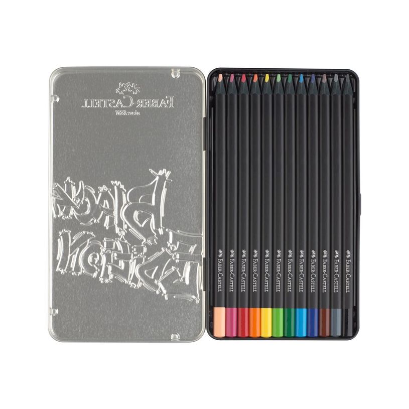 4005401164135-Faber-Castell Black Edition - 12 Crayons de couleur - couleurs brillantes assorties - boî-P_405125117_6-2