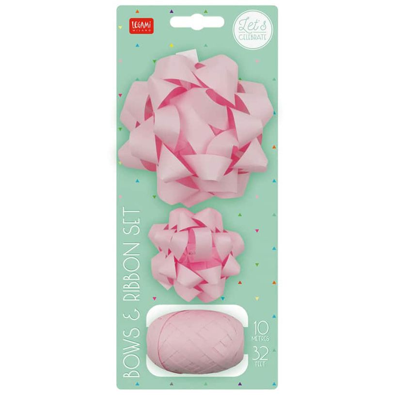 8054320569343-Legami - Pack de 2 nœuds et 1 ruban d'emballage - rose-P_405125184_1-0