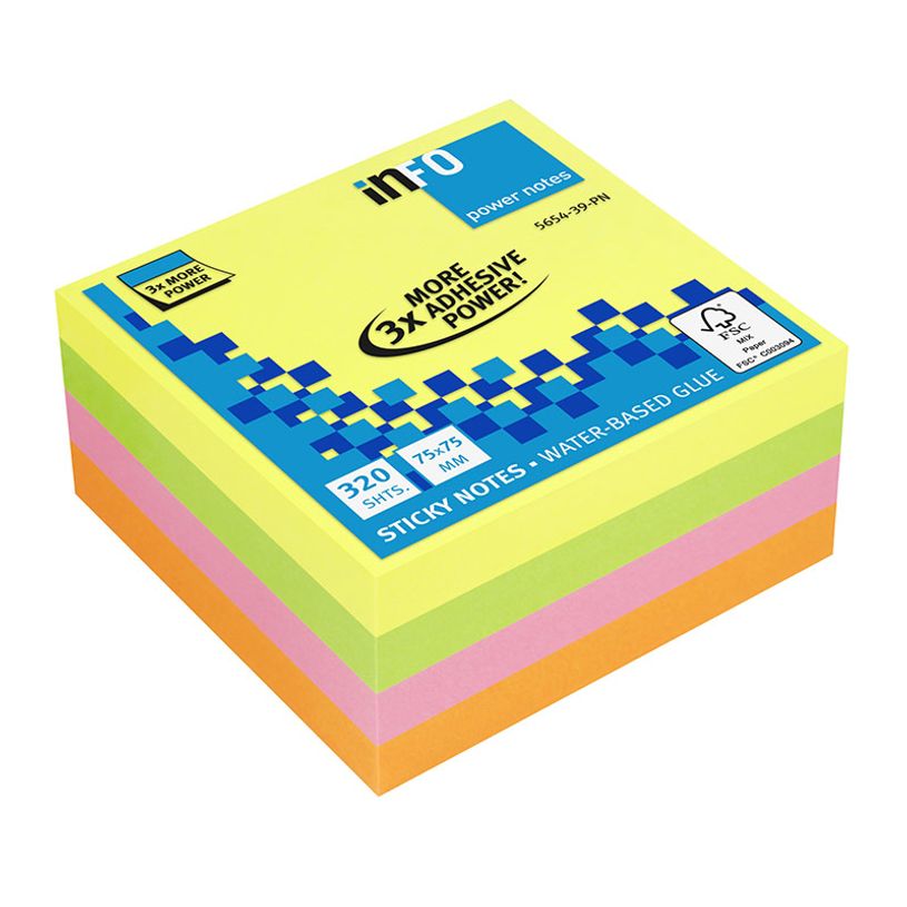 4044355788868-Global Notes - Notes adhésives - 320 feuilles - Pouvoir 3 fois plus adhésif - 75 x 75 mm - couleurs a--0