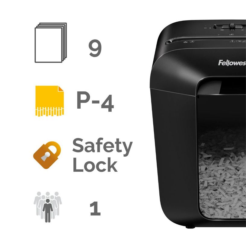 043859771103-Fellowes Powershred LX50 - Destructeur de documents coupe croisée - P-4--1