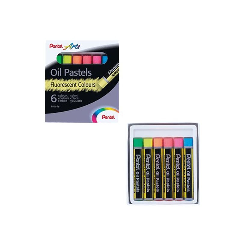 840010402490-Pentel Arts - 6 pastels à l'huile - couleurs fluos assorties-P_405127573_1-0