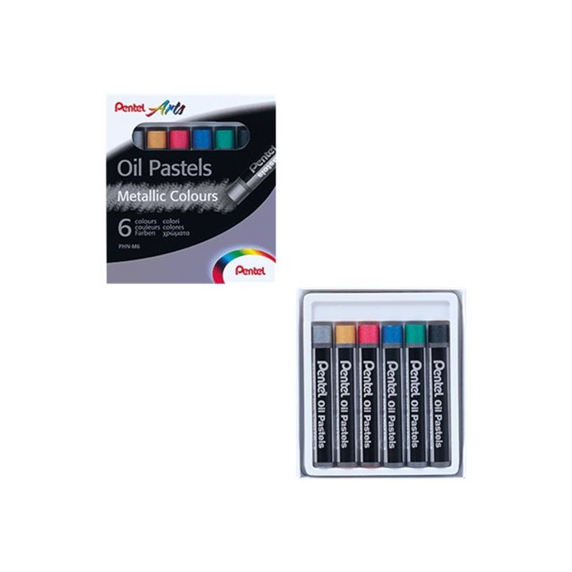 840010402483-Pentel Arts - 6 pastels à l'huile - couleurs métalliques assorties-P_405127574_1-0